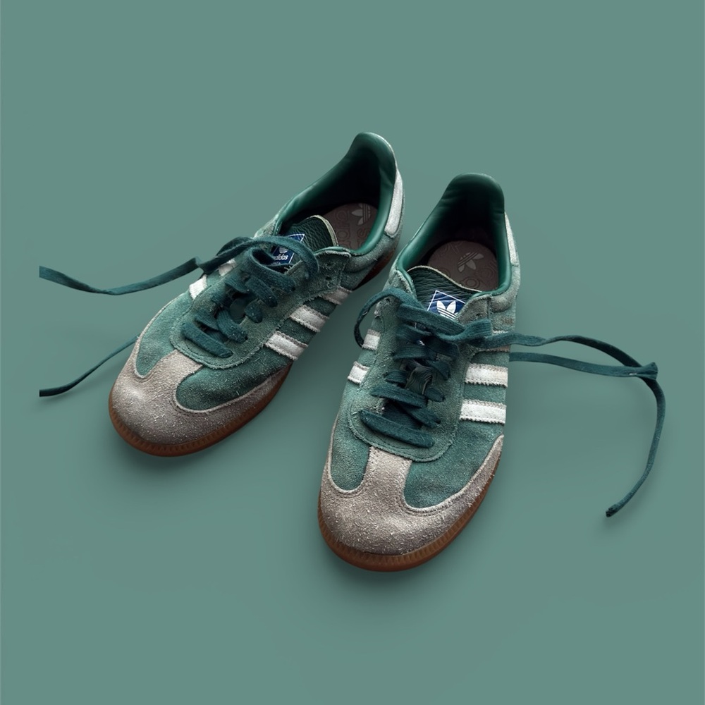 Adidas Forest Green and Stone Gray Sambas